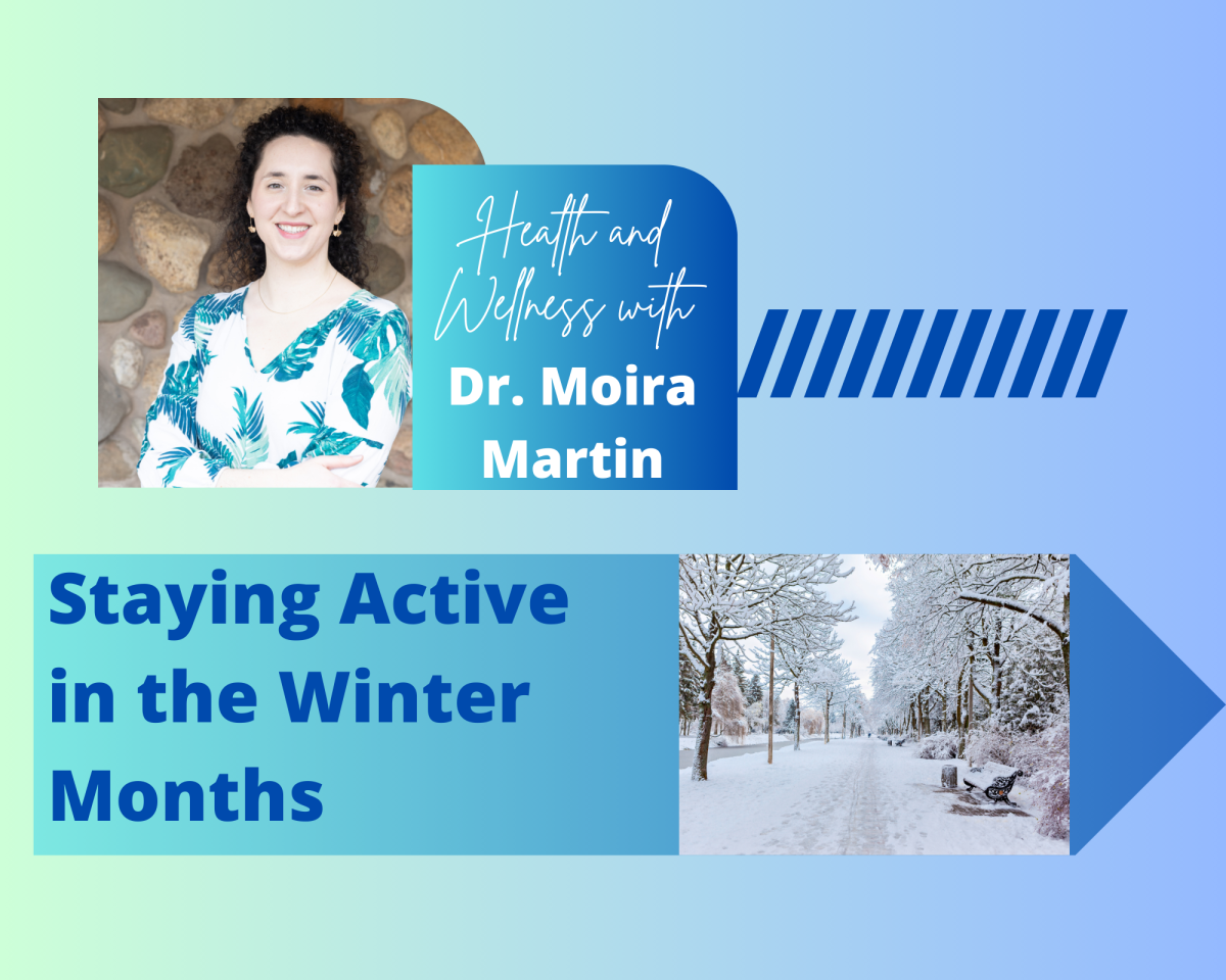 Dr. Moira Martin headshot and wintry scene