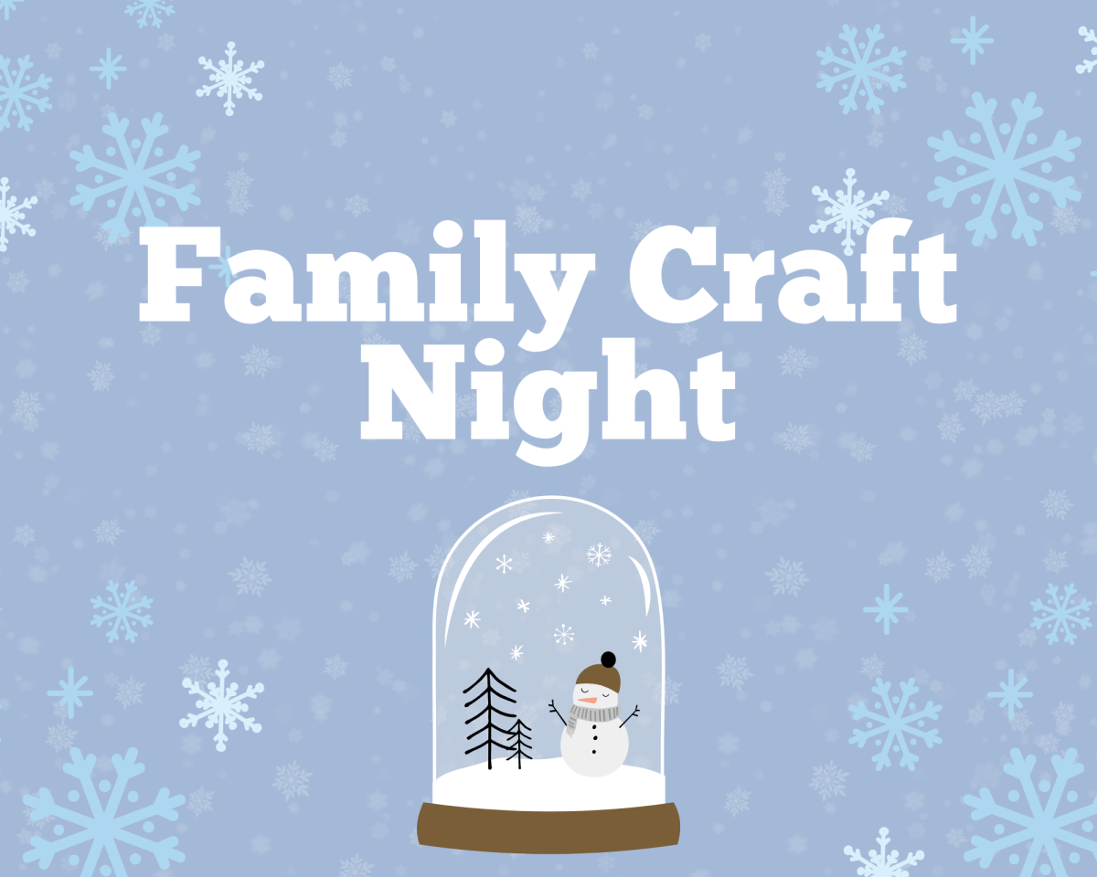 Snowman in snowglobe on a light blue snowflake background